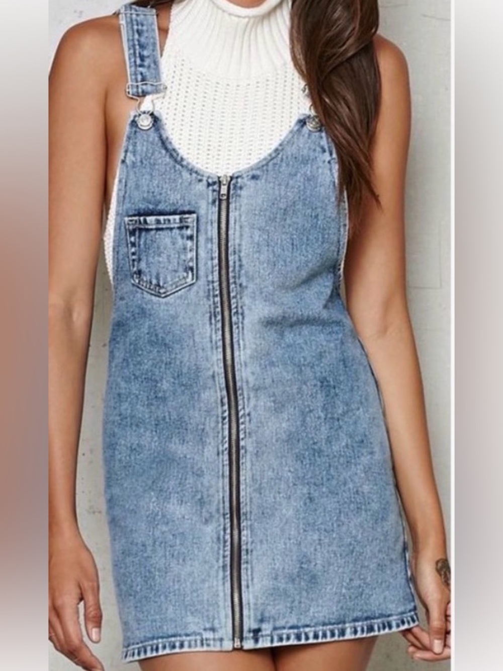 Pacsun Jean overalls mini dress